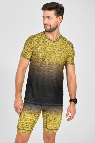 Pánské sportovní tričko Melange Yellow-Black