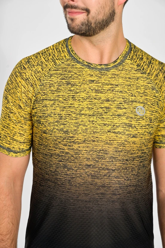 Pánské sportovní tričko Melange Yellow-Black - packshot