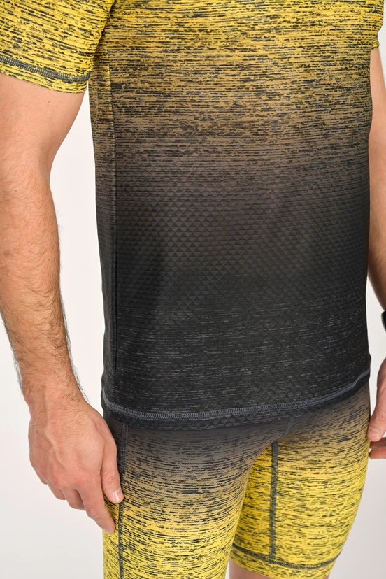 Pánské sportovní tričko Melange Yellow-Black - packshot