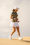 Pleated sport skirt with leggings White