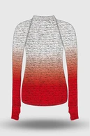Preorder Blouse Zip Melange White-Red - packshot