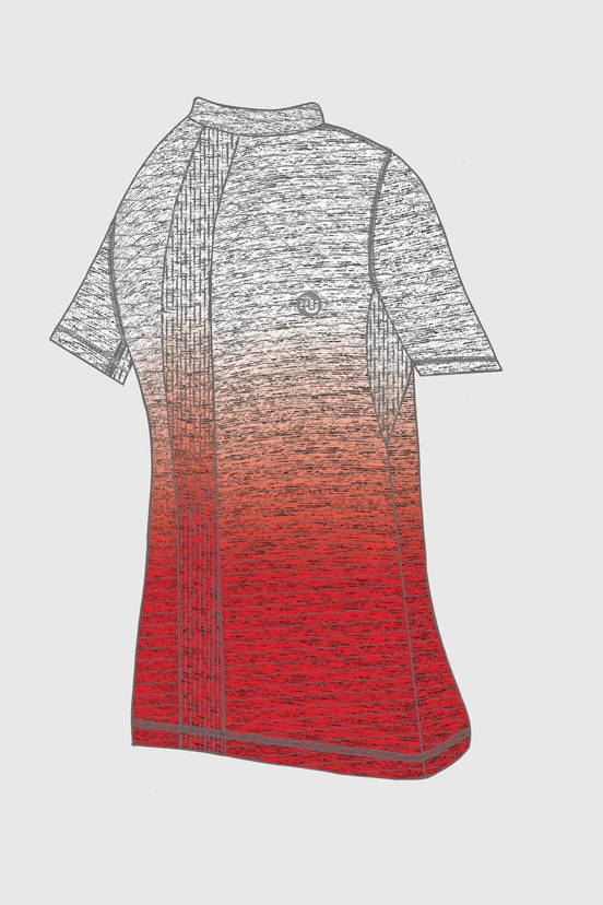 Preorder Koszulka sportowa damska Zip Melange White-Red - packshot