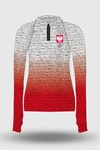 Preorder Mikina na Zip Melange White-Red
