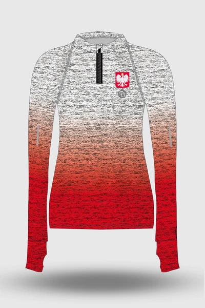 Preorder Mikina na Zip Melange White-Red
