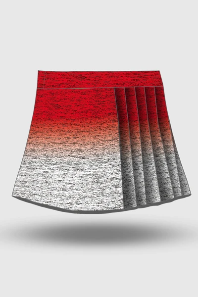 Preorder Pleated sport skirt with leggings Melange Red-White