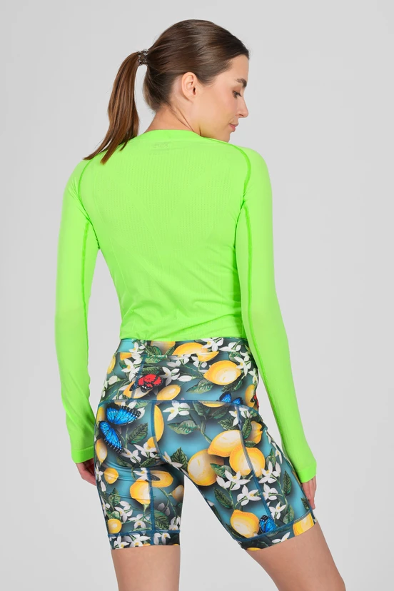 Short leggings with stabilizing tapes Limone - packshot