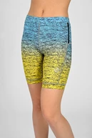 Short leggings with stabilizing tapes Melange Turchese-Limone - packshot