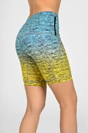 Short leggings with stabilizing tapes Melange Turchese-Limone - packshot