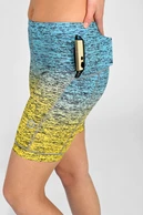 Short leggings with stabilizing tapes Melange Turchese-Limone - packshot