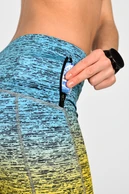 Short leggings with stabilizing tapes Melange Turchese-Limone - packshot
