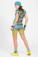 Short leggings with stabilizing tapes Melange Turchese-Limone - packshot