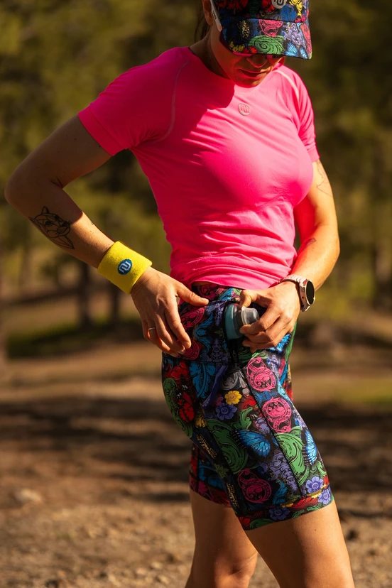 Short leggings with stabilizing tapes Mosaic Ritmo - packshot