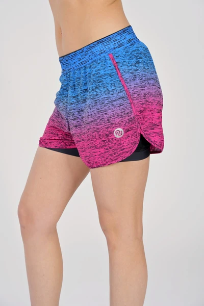 Spodenki sportowe z legginsami damskie Melange Azzurro-Rosa