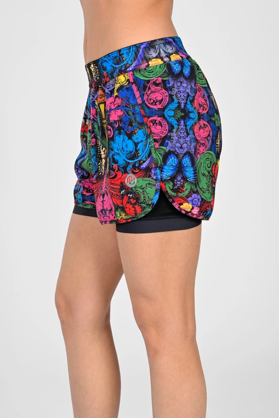 Spodenki sportowe z legginsami damskie Mosaic Ritmo - packshot