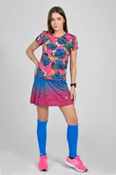 Spódnica sportowa z legginsami plisowana Melange Azzurro-Rosa - packshot
