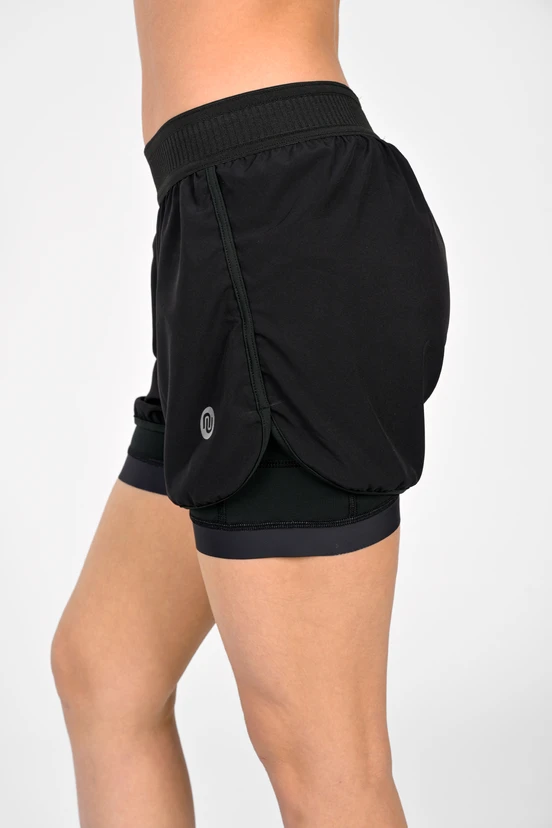 Sportovní kraťasy s legínami pro ženy Black - packshot