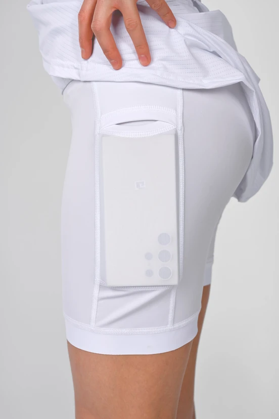 Sportovní sukně s legínami plisé White - packshot