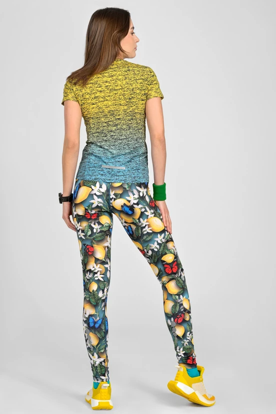 Sports T-shirt Basic Melange Turchese-Limone - packshot