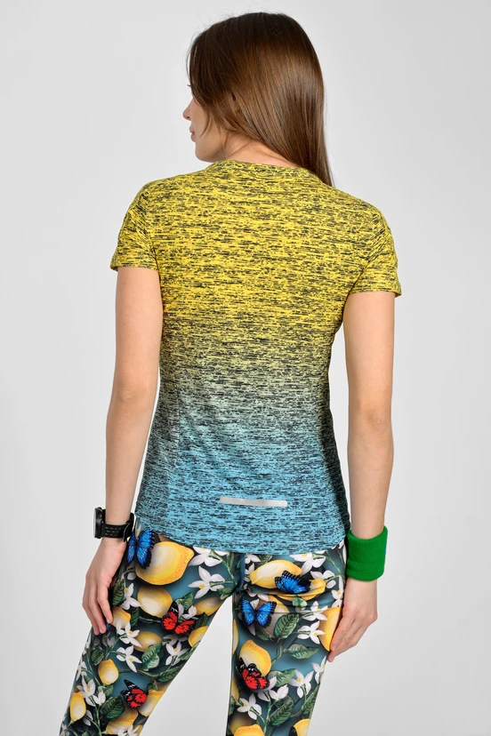 Sports T-shirt Basic Melange Turchese-Limone - packshot