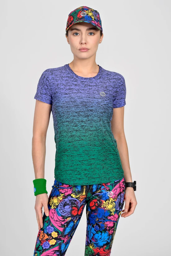 Sports T-shirt Basic Melange Verde-Viola - packshot