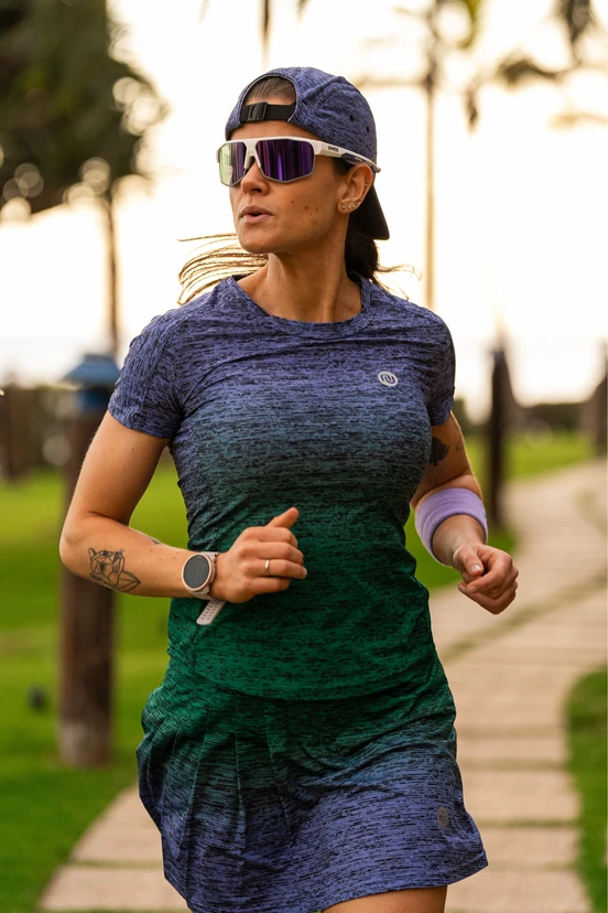 Sports T-shirt Basic Melange Verde-Viola - packshot