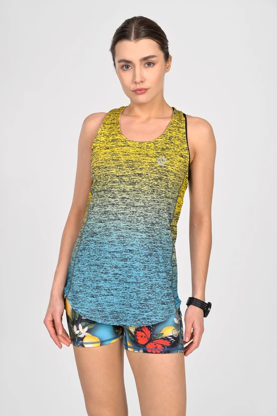 Tank top bokserka damska Melange Turchese-Limone - packshot