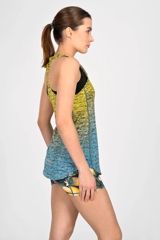 Tank top bokserka damska Melange Turchese-Limone - packshot