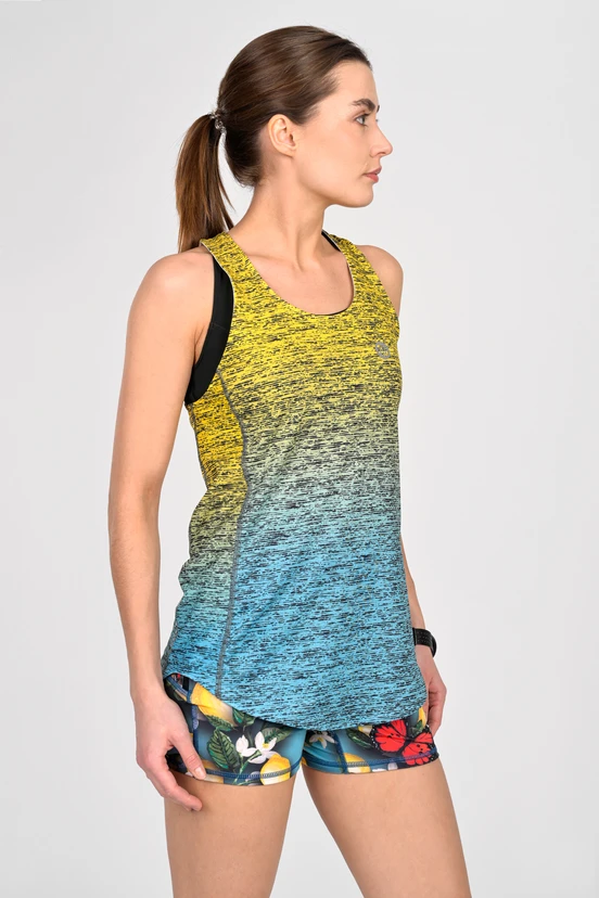 Tank top bokserka damska Melange Turchese-Limone - packshot