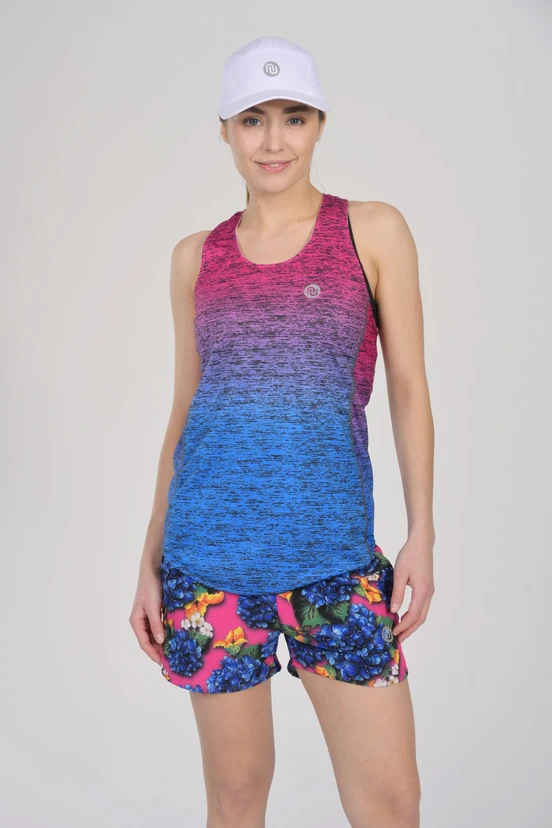 Tank top bokserka damska biodegradowalna Melange Azzurro-Rosa - packshot