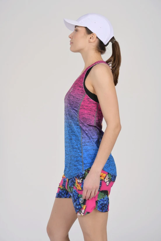 Tank top bokserka damska biodegradowalna Melange Azzurro-Rosa - packshot