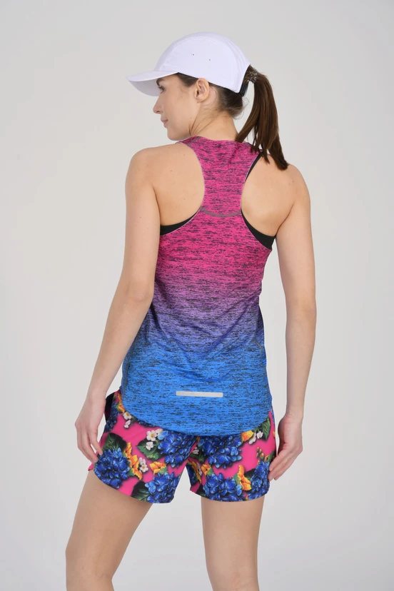 Tank top bokserka damska biodegradowalna Melange Azzurro-Rosa - packshot