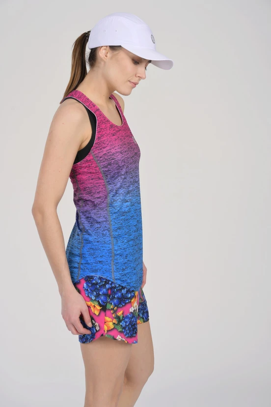 Tank top bokserka damska biodegradowalna Melange Azzurro-Rosa - packshot