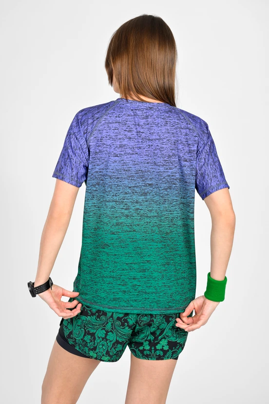 Volné sportovní tričko Melange Verde-Viola - packshot
