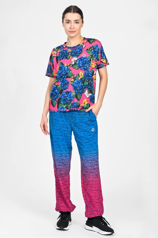 Women's loose sweatpants Melange Azzurro-Rosa - packshot