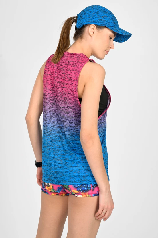 Women's sleeveless shirt Melange Melange Azzurro-Rosa - packshot