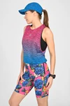 Women's sleeveless shirt Melange Melange Azzurro-Rosa