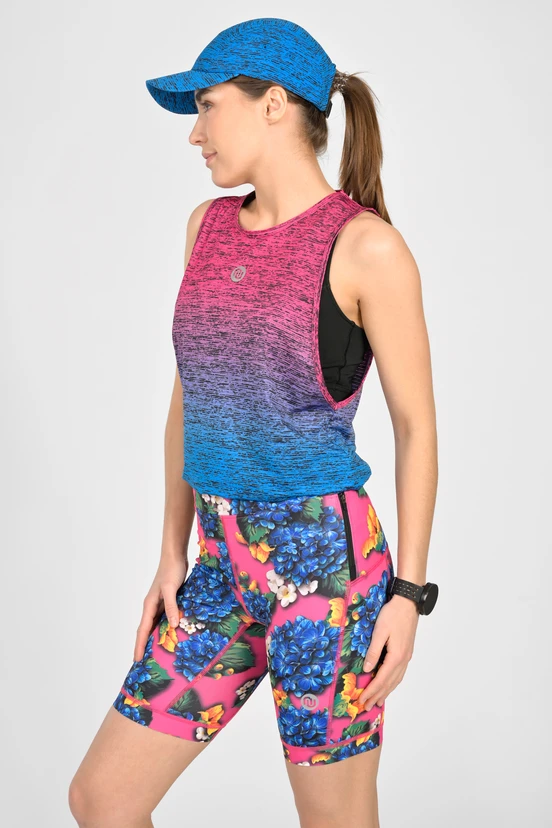 Women's sleeveless shirt Melange Melange Azzurro-Rosa - packshot