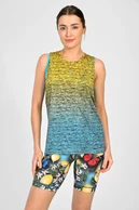 Women's sleeveless shirt Melange Turchese-Limone - packshot