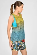Women's sleeveless shirt Melange Turchese-Limone - packshot