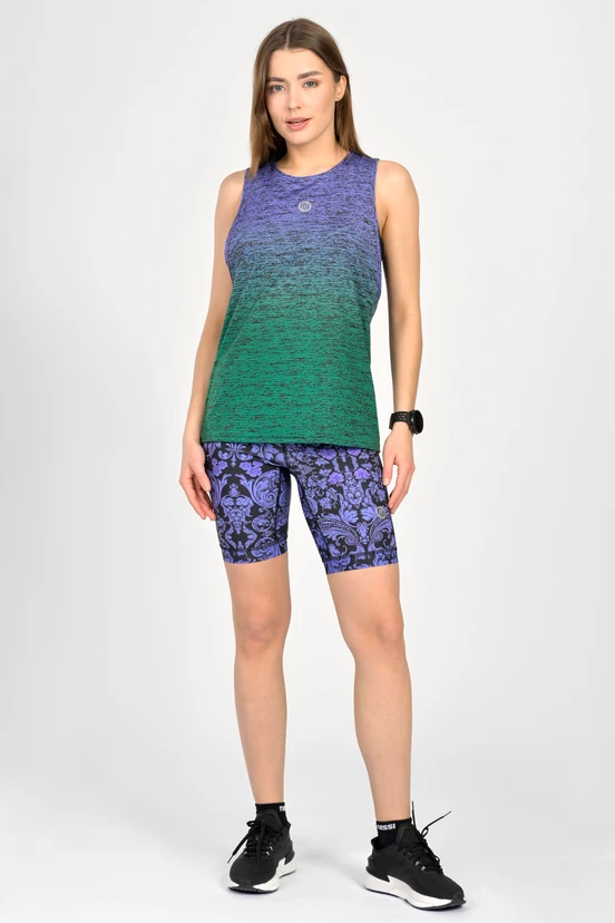 Women's sleeveless shirt Melange Verde-Viola - packshot