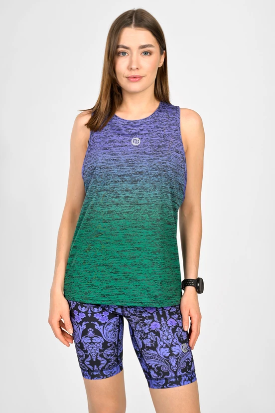 Women's sleeveless shirt Melange Verde-Viola - packshot