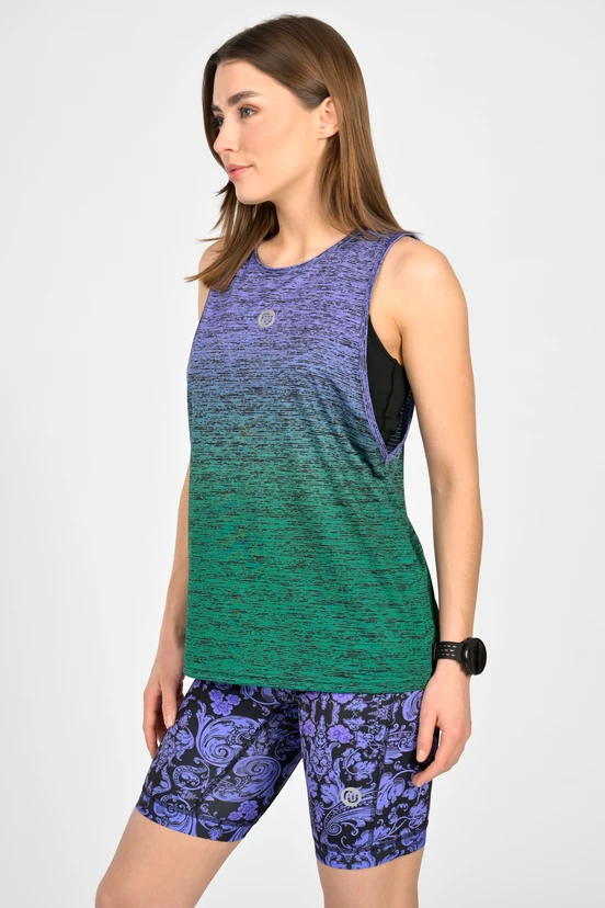 Women's sleeveless shirt Melange Verde-Viola - packshot