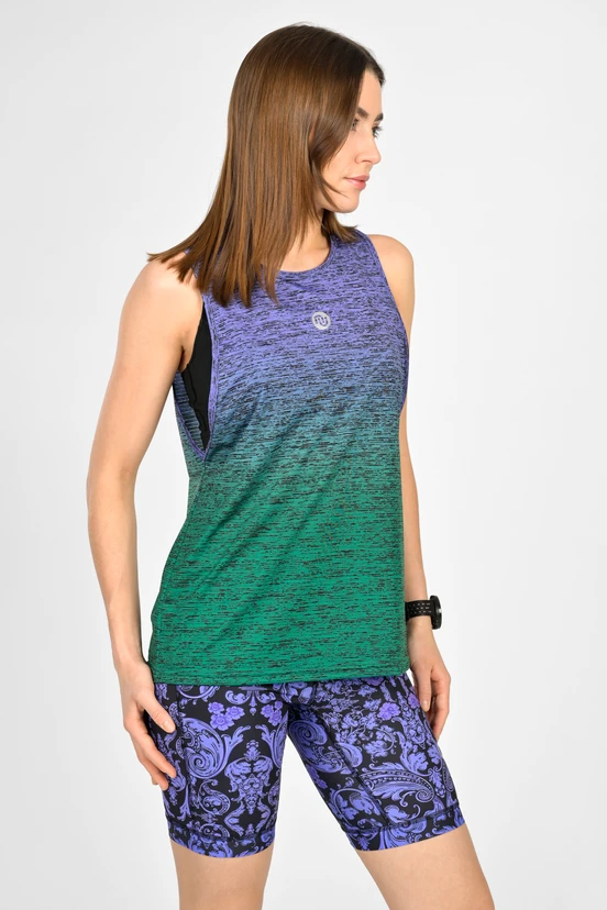 Women's sleeveless shirt Melange Verde-Viola - packshot
