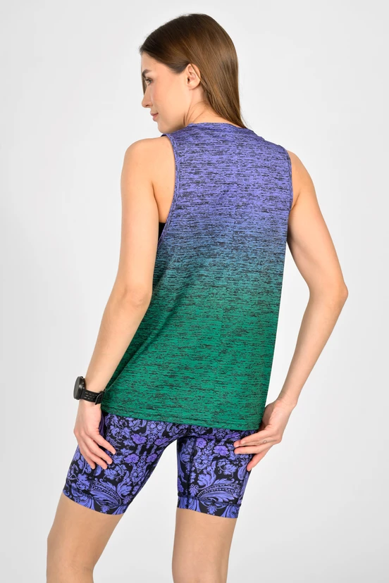 Women's sleeveless shirt Melange Verde-Viola - packshot
