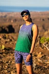 Women's sleeveless shirt Melange Verde-Viola
