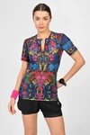 Women's sports T-shirt Zip Mosaic Ritmo