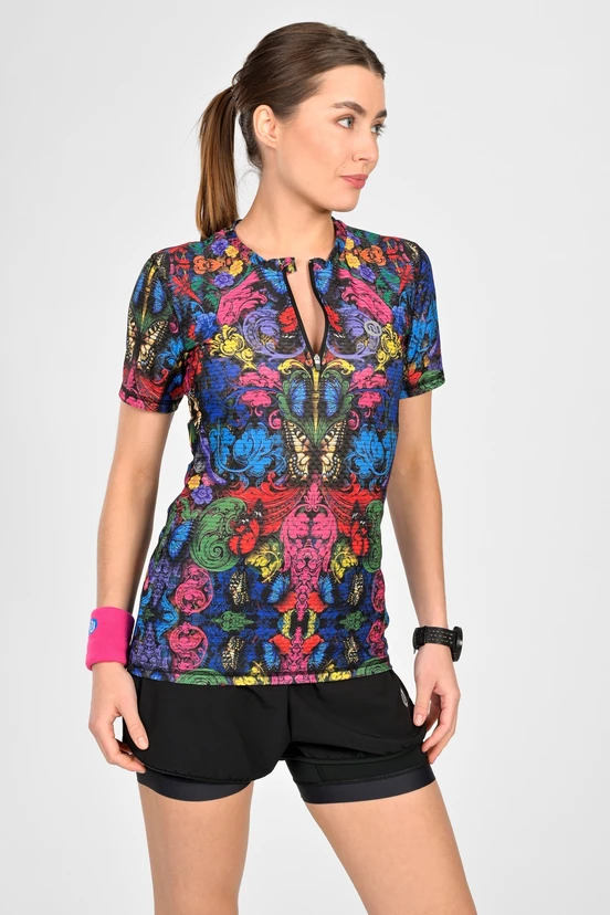 Women's sports T-shirt Zip Mosaic Ritmo - packshot