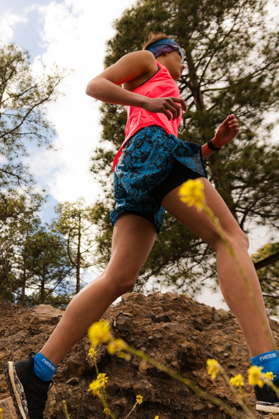 Women's sports shorts with leggings Ornamo Azzurro - packshot
