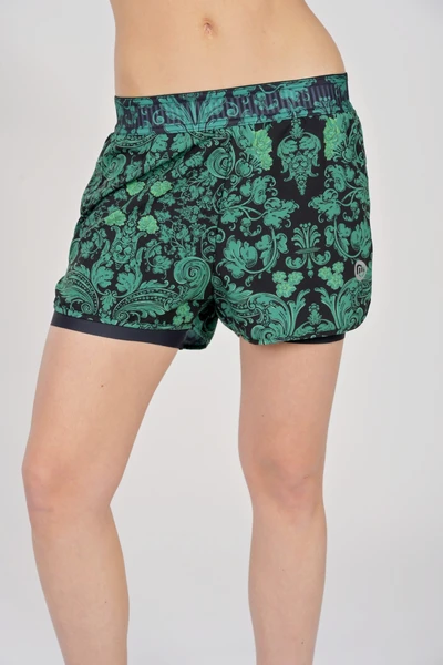 Women's sports shorts with leggings Ornamo Verde
