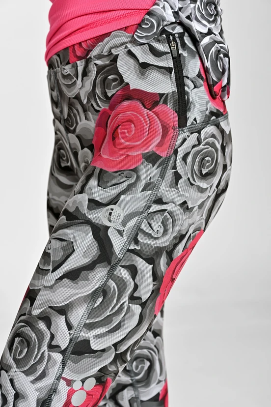 Zateplené běžecké legíny Dynamic Ornamo Roses Sample - packshot